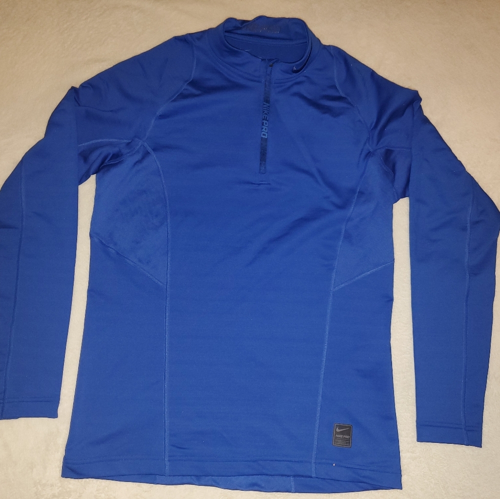 Mens medium Nike pro blue quarter zip.